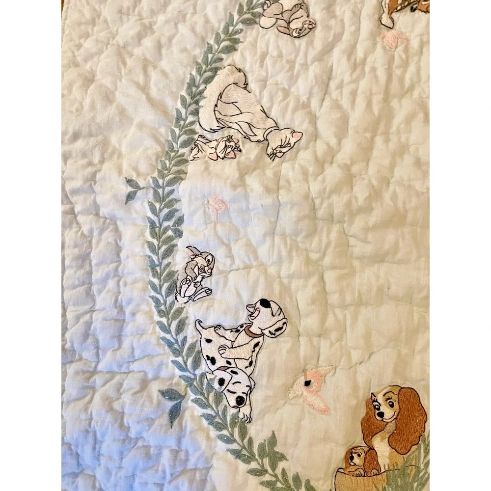 Pottery Barn Kids DISNEY Animals TODDLER Quilt Mint Green 36